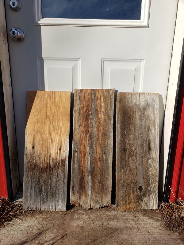 brown weathered wood boards display